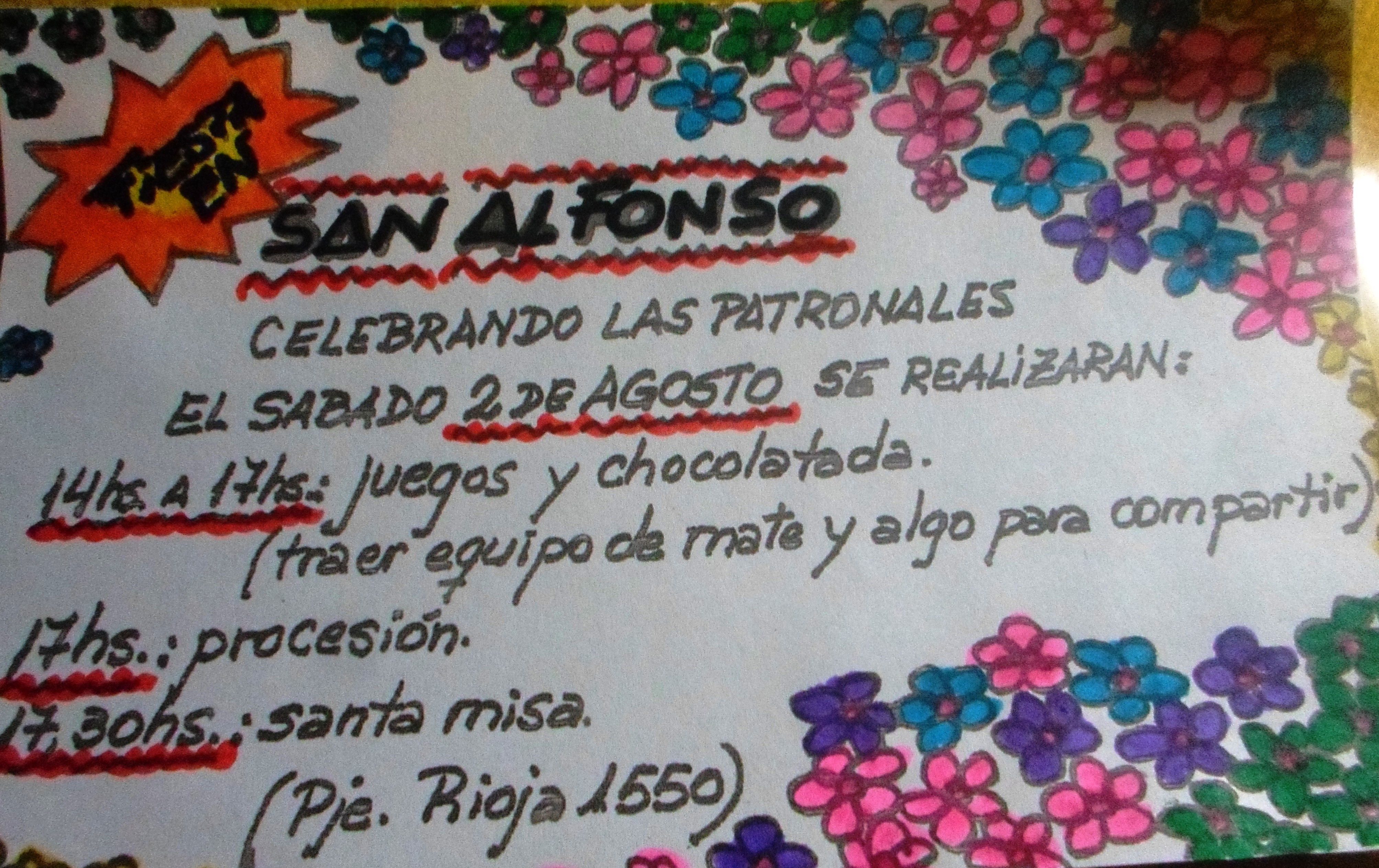 Fiestas patronales en Capilla San Alfonso – Zárate