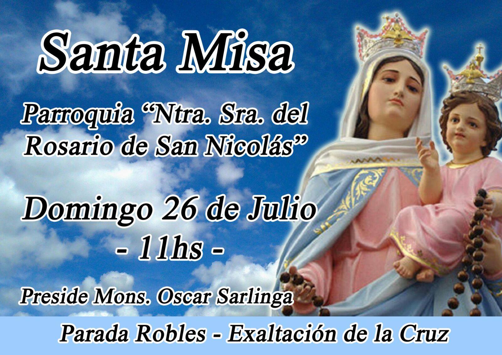 Monseñor Oscar preside misa en Exaltación de la Cruz