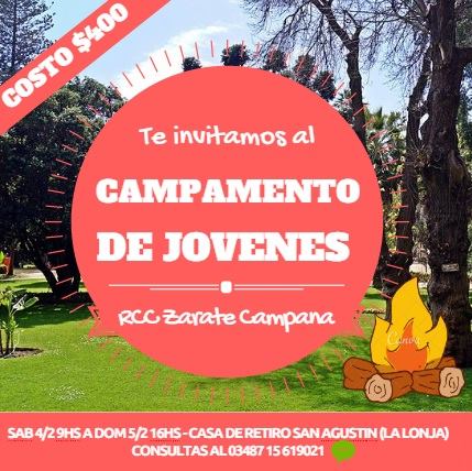 Sábado y Domingo 4 y 5 de febrero: Campamento de Jóvenes en Pilar