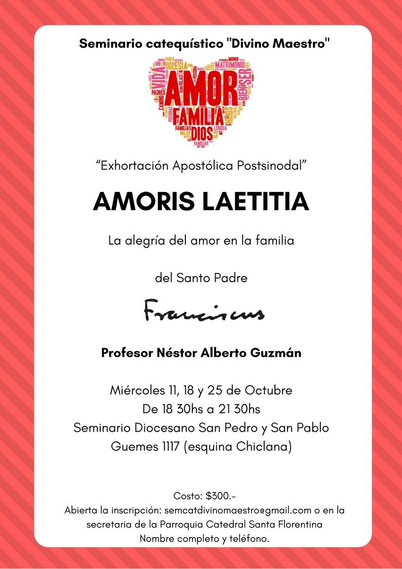 Curso Abierto de Amoris Laetitia: Miércoles 11,18 y 25 de octubre en Campana