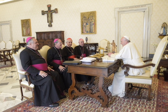 Reunión de Obispos Comisión Ejecutiva de la CEA con el Papa Francisco