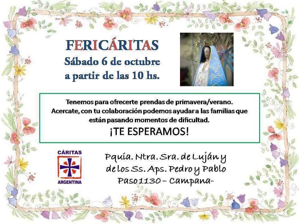 Fericáritas en la Parroquia Ntra Sra de Luján de Campana – Sábado 6 octubre