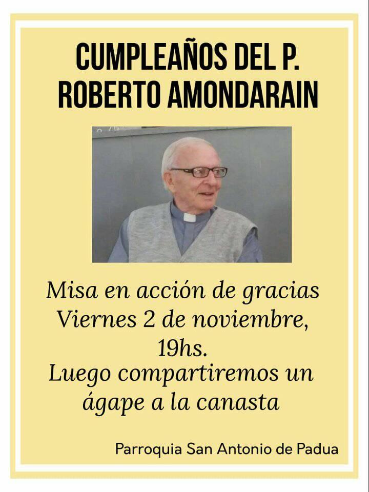 Festejo cumpleaños Padre Roberto Amondarain