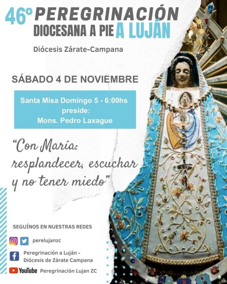 Domingo 5 de noviembre 6 hs : Santa Misa Basílica de Luján presidida por el Obispo Pedro Laxague