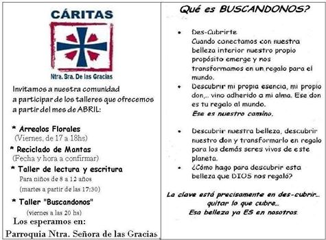 Talleres en la Pquia. Ntra. Sra. de las Gracias – Pilar