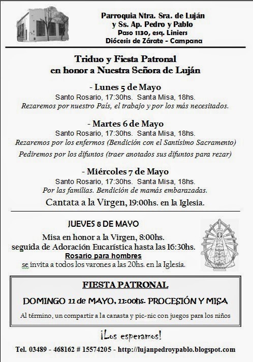 Fiestas patronales en la Parroquia Ntra. Sra. de Lujan – Campana