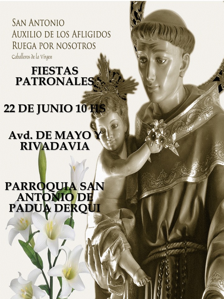 Domingo 22 de junio: Fiestas Patronales en Derqui (Pilar)