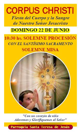 Domingo 22 de junio: Corpus Christi en Garín