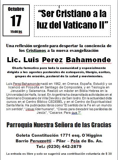 Charla en la Pquia. Ntra. Sra. de las Gracias – Pilar