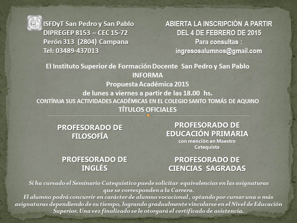 Profesorados en el partido de Campana