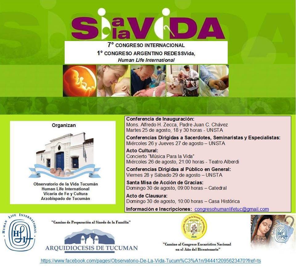 Invitación Congreso en Tucumán: 25 al 30 de agosto