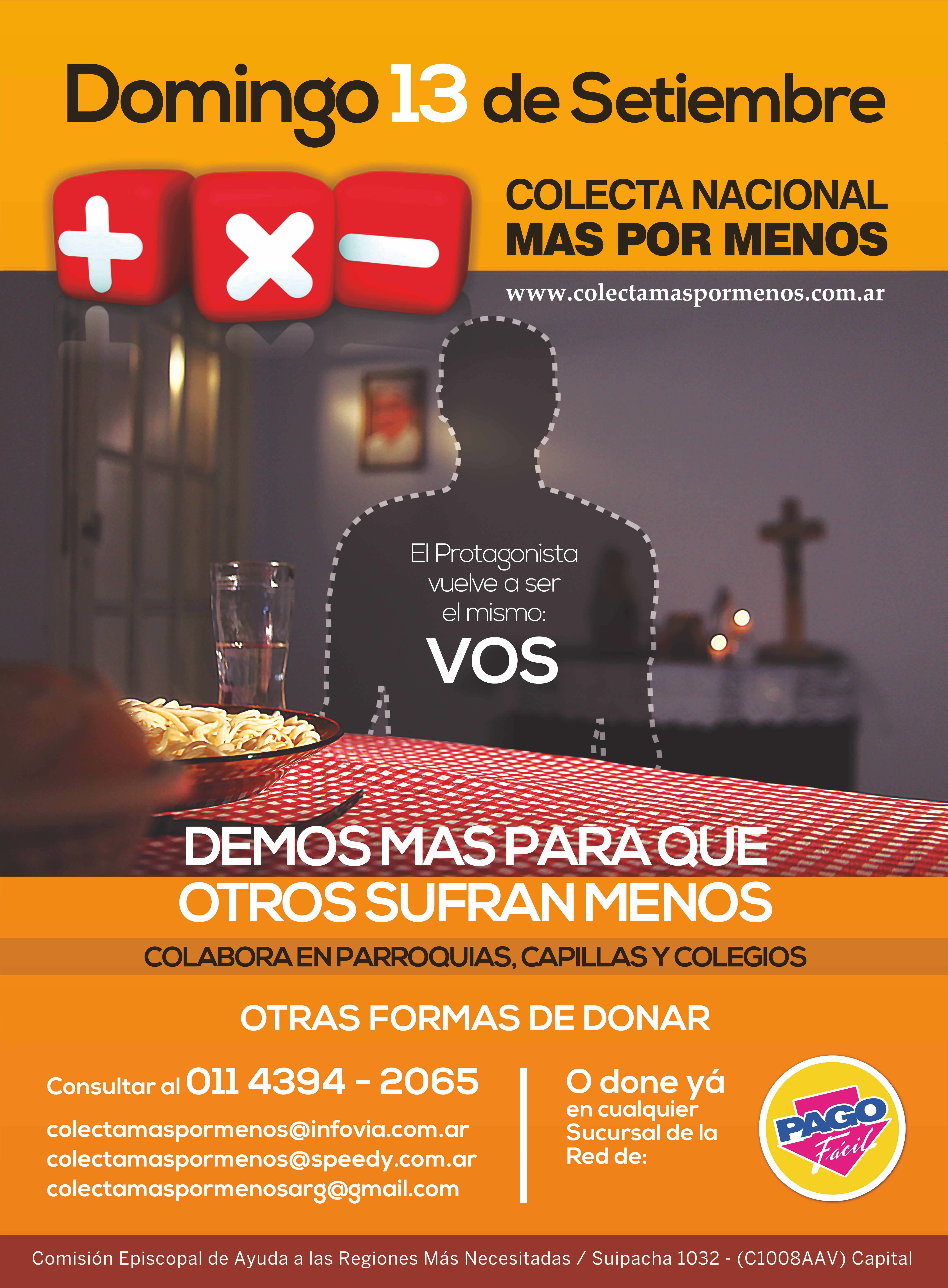 13 de septiembre: COLECTA MAS POR MENOS