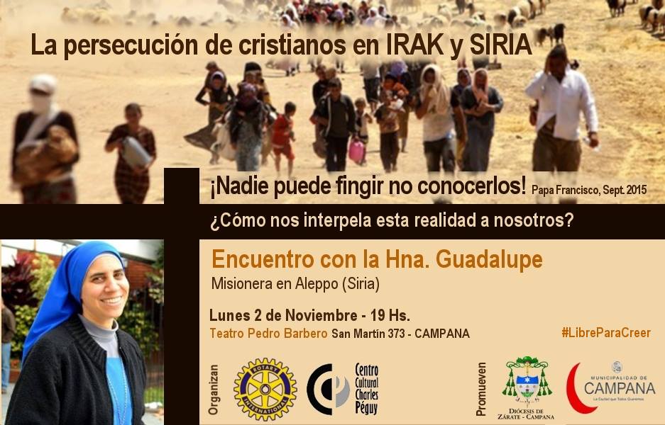 Lunes 2 de noviembre: 19 hs  – Hna Guadalupe – en Campana