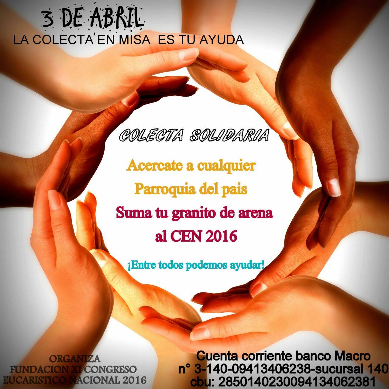Congreso Eucarístico Nacional 2016 – Tucumán – : ¿Cómo colaborar?