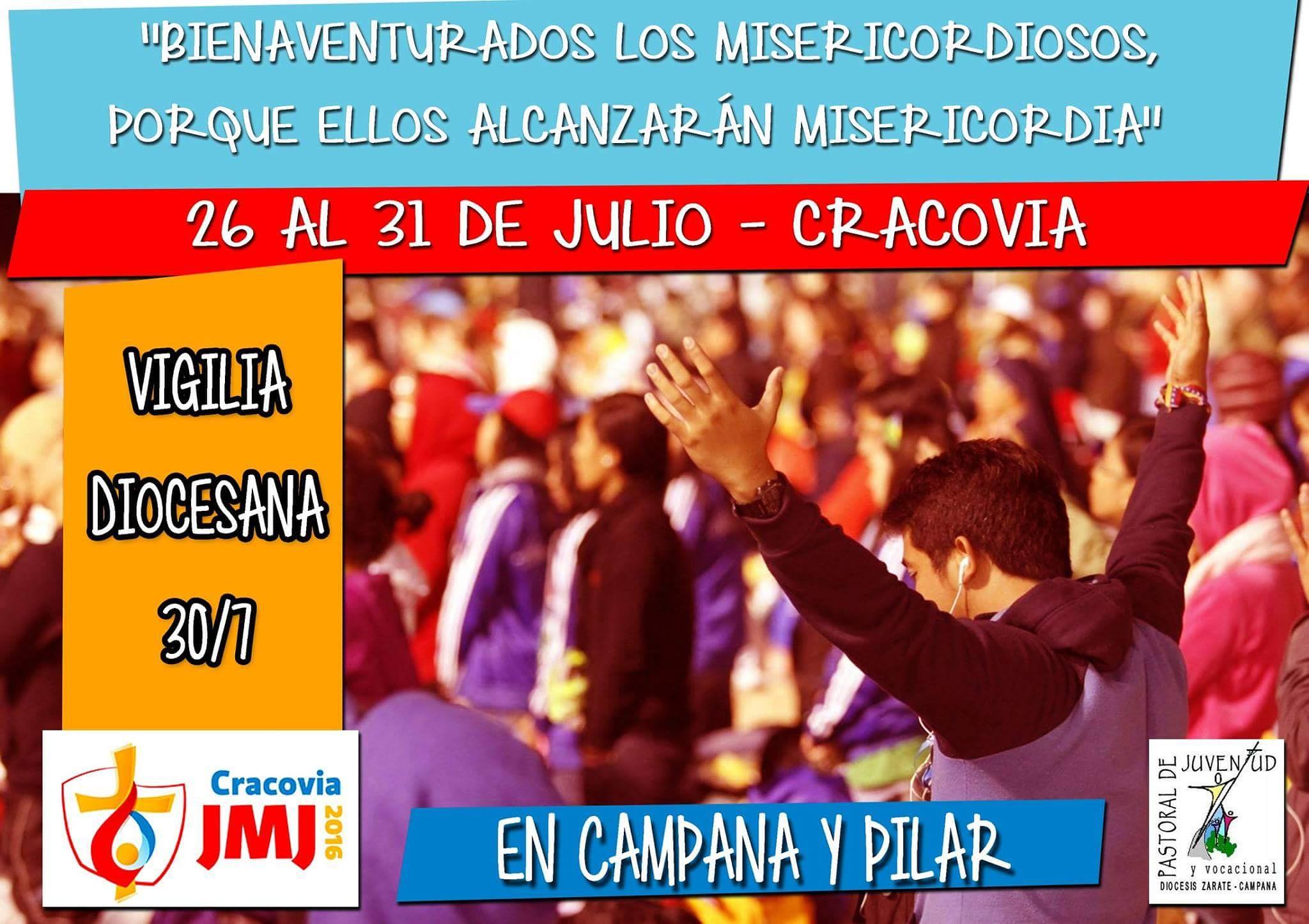 30 de julio: Vigilia en Pilar y Campana por la JMJ Cracovia 2016