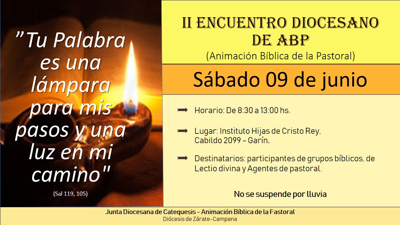 Sábado 9 de junio: Encuentro Diocesano de Animación Bíblica Pastoral