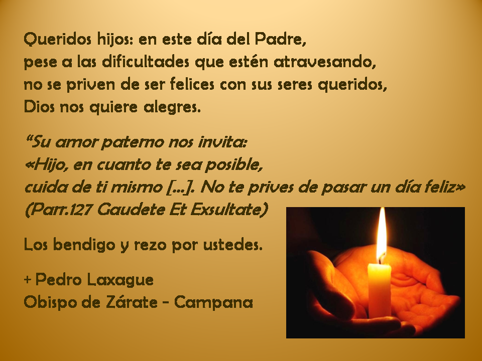 Domingo 17 junio: El Obispo saluda a los padre en su día