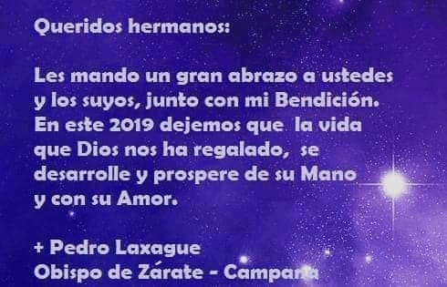 Saludo año 2019: Mons. Pedro Laxague, Obispo de Zárate – Campana